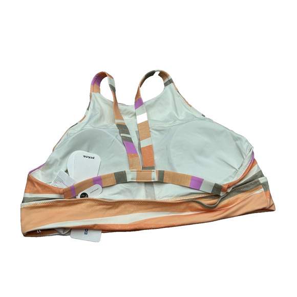 NWT PrAna Marine Street Swim Top High Neck Striped Swimming Bikini Top Size XL - Picture 2 of 7